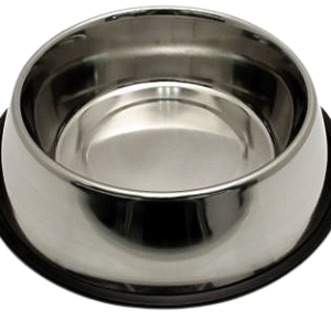 קערת אוכל ושתייה נירוסטה לכלב ולחתול עם גומי